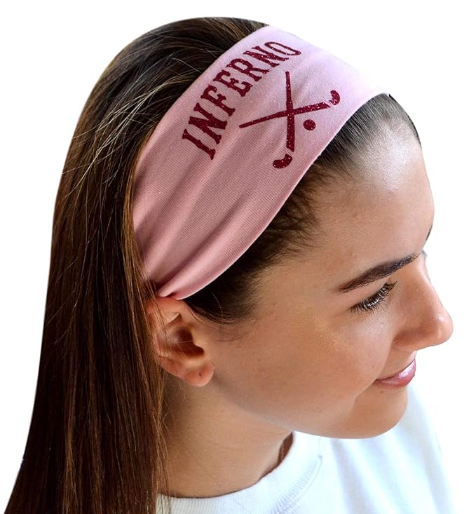 Field Hockey Headband Personalized with Your Custom GLITTER FLAKE Text & Number - Quantity Discounts
