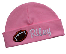 Load image into Gallery viewer, Personalized Baby BOY Cotton FOOTBALL Hat with Custom Name
