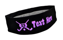 Load image into Gallery viewer, No Slip Field Hockey Headband with Custom Name and Number in Sparkling Glitter Text
