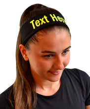 Load image into Gallery viewer, Design Your Own NO SLIP Silicone Lined Stretch Headband with Your Custom VINYL Text - Quantity Discounts
