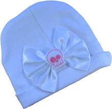 Load image into Gallery viewer, Satin Bow and Felt Skull Cotton Baby Hat for Girls
