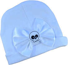 Load image into Gallery viewer, Satin Bow and Felt Skull Cotton Baby Hat for Girls
